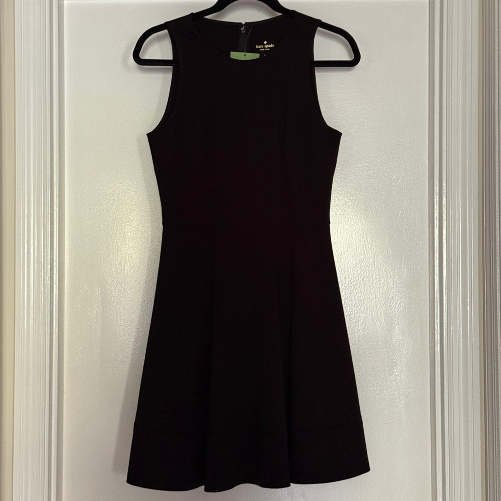 NWT Kate Spade Broome Street Black Mini Dress Ponte Fit & Flare Dress
